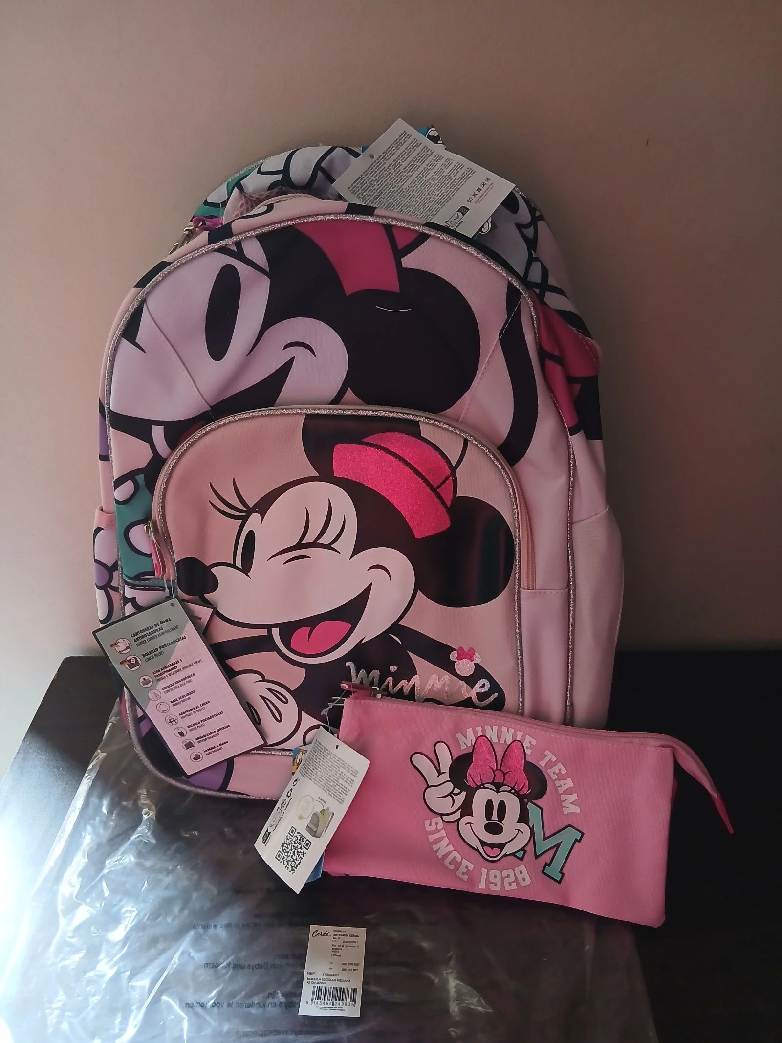 Sac à dos Minnie avec sa trousse 
